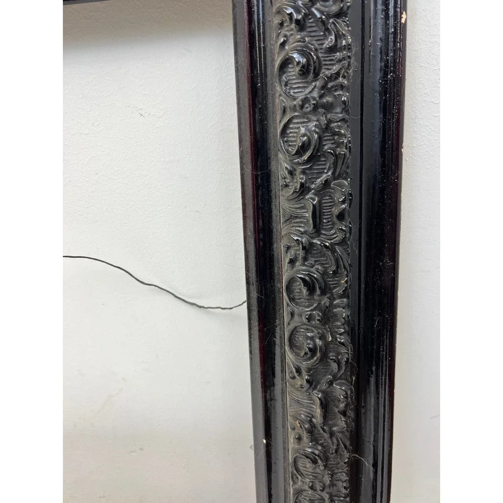 Vintage Ornate Gesso Picture Frame Dark Stain Antique Old Scrollwork Fits 16x20